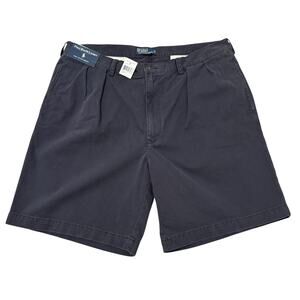 Polo Ralph Lauren Shorts Men’s Size 42 Navy The Tyler Pleated Casual Chino New